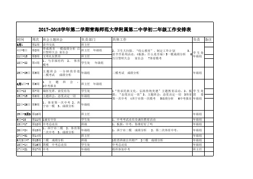 初三年级下计划表