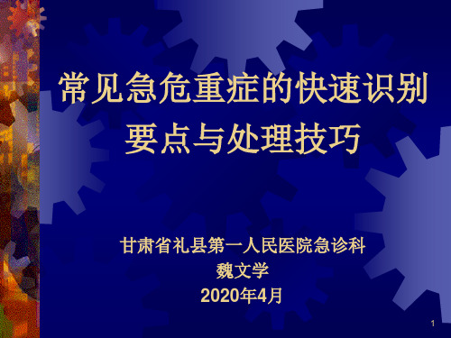 常见危重症快速识别要点与处理技巧