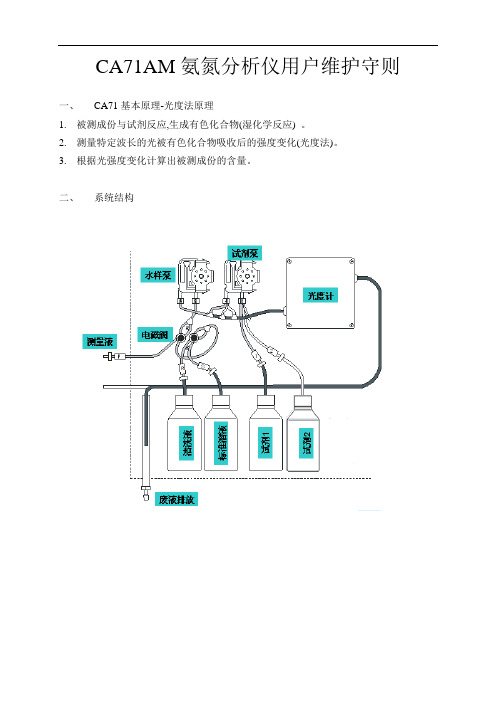 推荐-ca71氨氮分析仪用户维护守则 精品