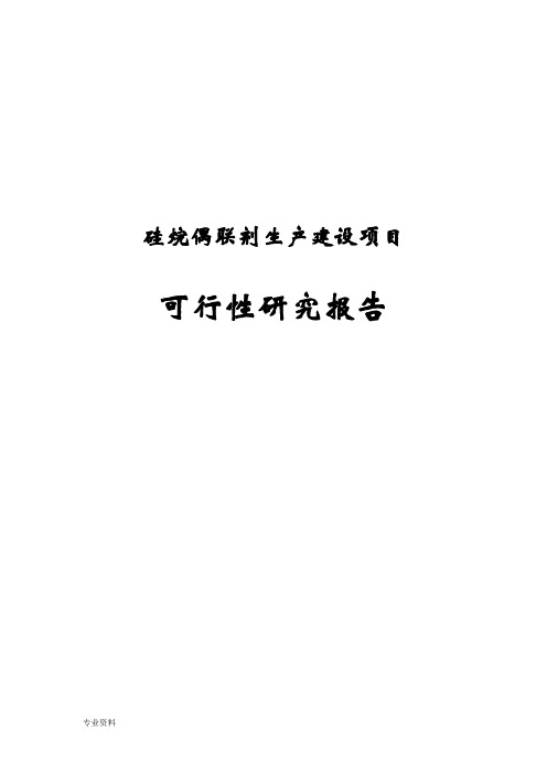 硅烷偶联剂生产新建项目可行性研究报告