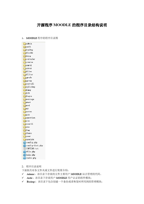 开源程序MOODLE的程序目录结构说明