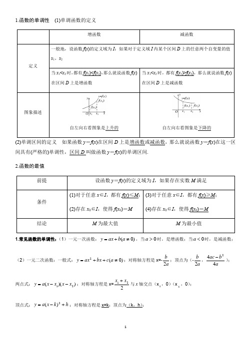 函数的单调性与最值