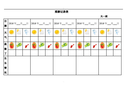 自然角观察记录表表格)