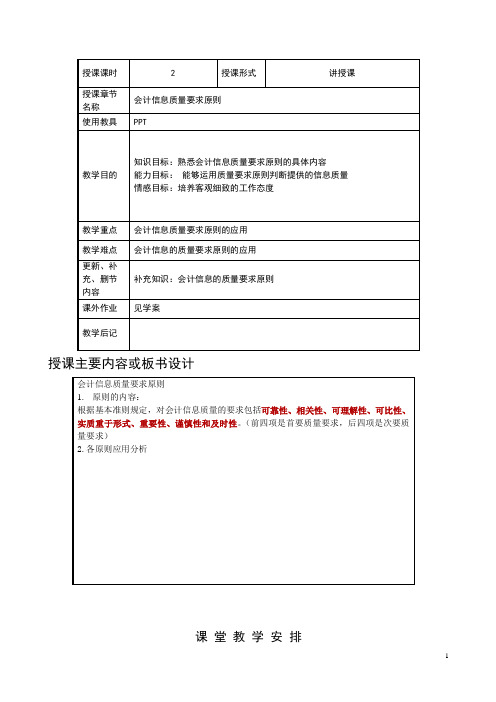 【江苏】中职基础会计(校本教材)教案：会计信息质量要求原则