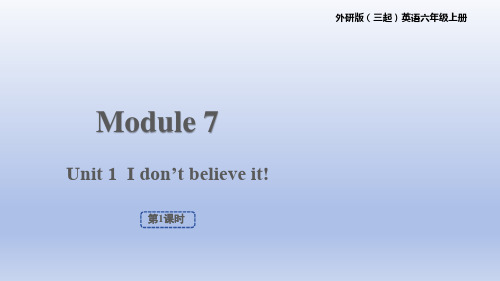 2023-2024学年外研版(三起)英语六年级上册 Module 7  完整课件(六上)