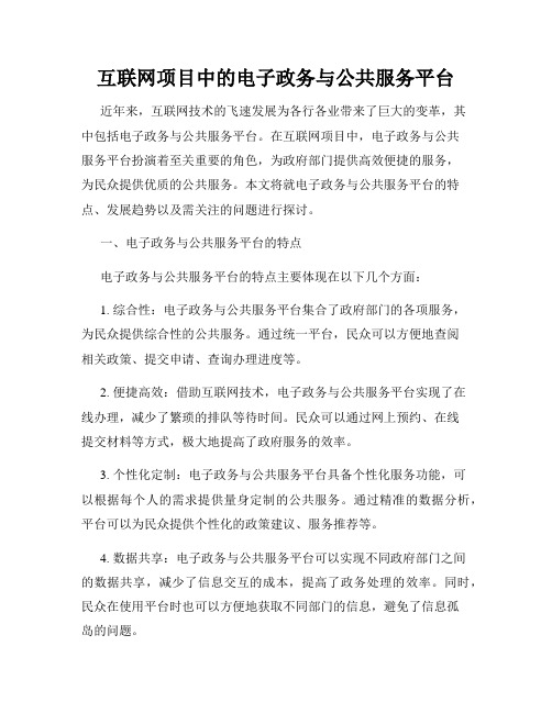 互联网项目中的电子政务与公共服务平台