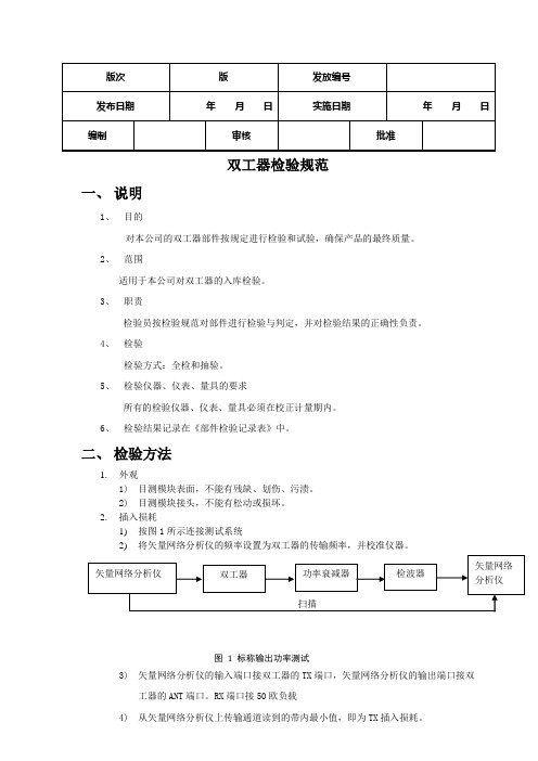 双工器检验规范