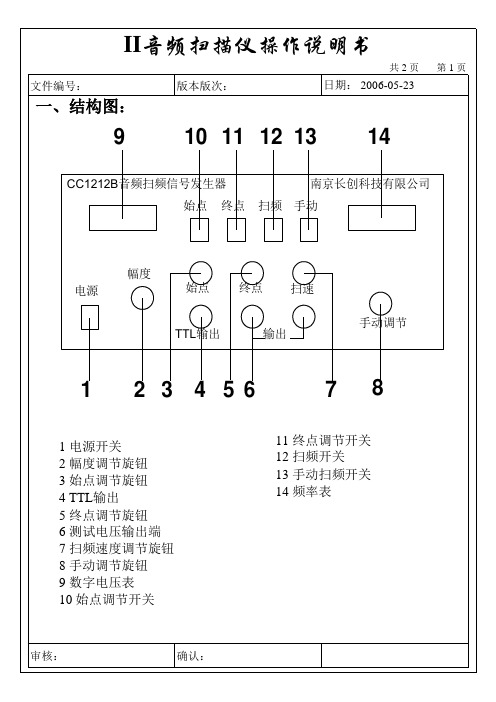 II音频扫描仪操作说明书