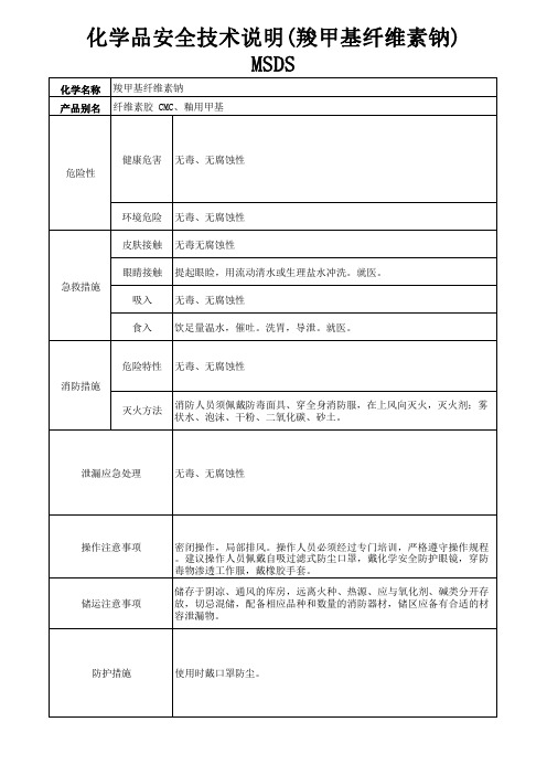 化学品安全技术说明(羧甲基纤维素钠)