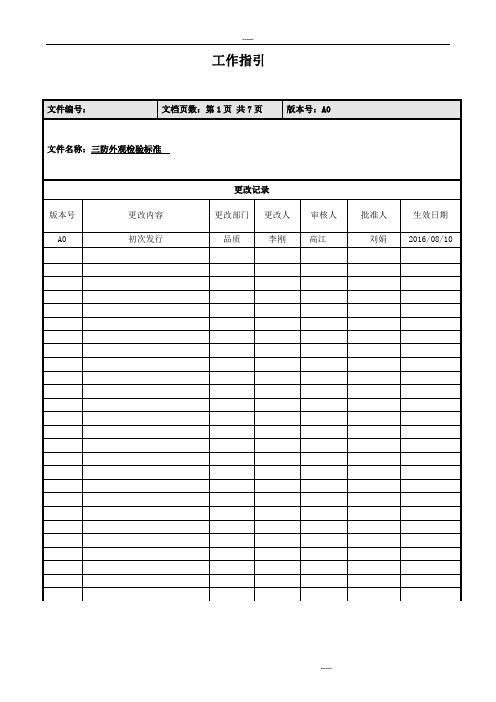 三防漆外观检验标准