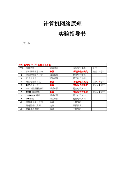 2012-2013-1_计算机网络原理-实验项目(JWV2012.10)