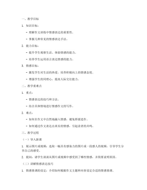 作文训练情感教案模板范文