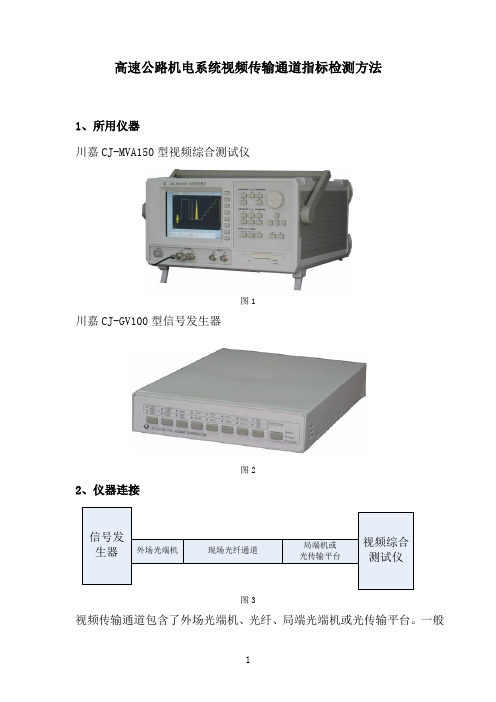 视频传输通道指标测试方法