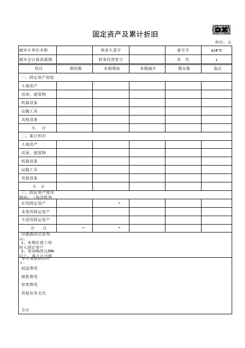 A资产类明细表(全部)