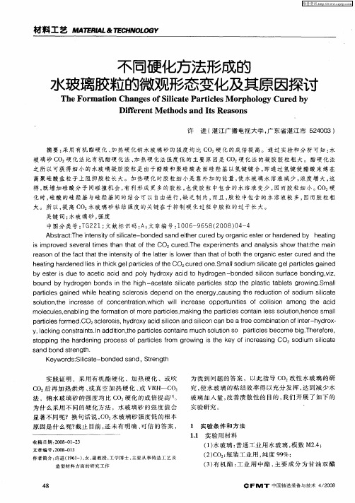 不同硬化方法形成的水玻璃胶粒的微观形态变化及其原因探讨