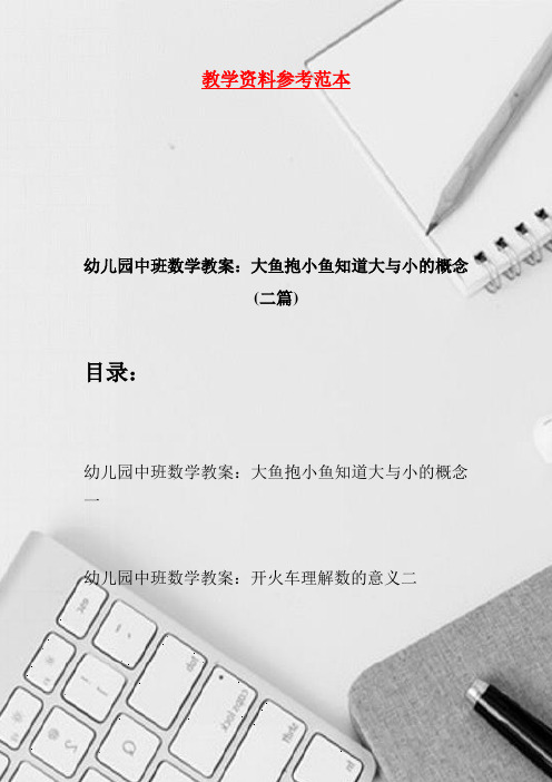 幼儿园中班数学教案：大鱼抱小鱼知道大与小的概念(二篇)