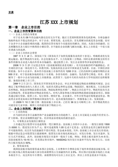 公司的上市规划