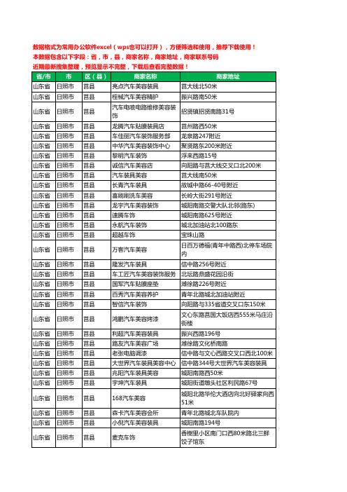 2020新版山东省日照市莒县汽车装具工商企业公司商家名录名单联系电话号码地址大全158家