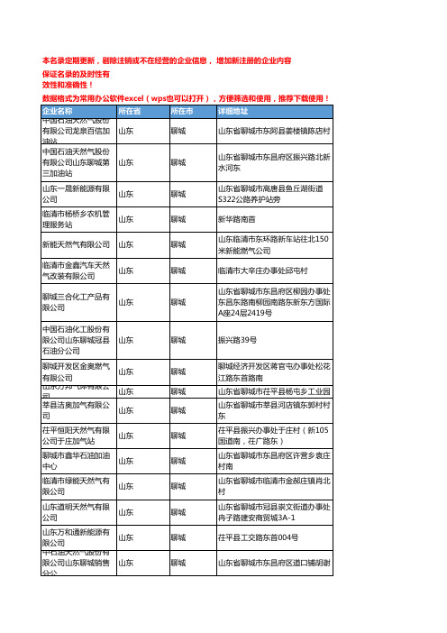 2020新版山东聊城天然气企业公司名录名单黄页联系方式大全66家