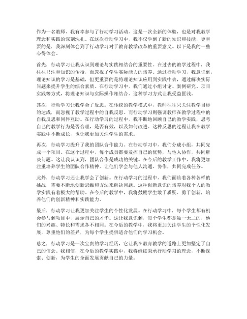 教师在行动学习心得体会