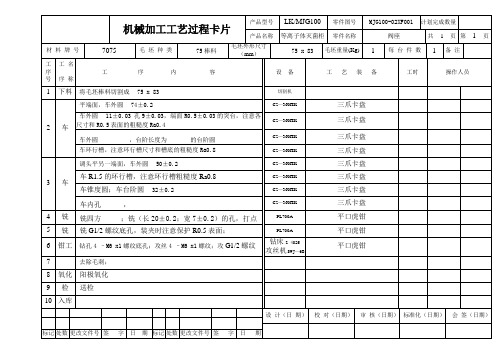 工艺过程卡实例