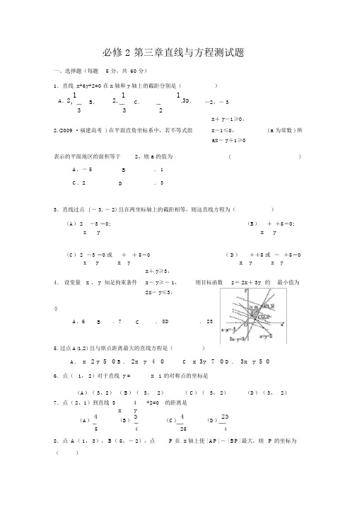 直线与方程同步单元测试题