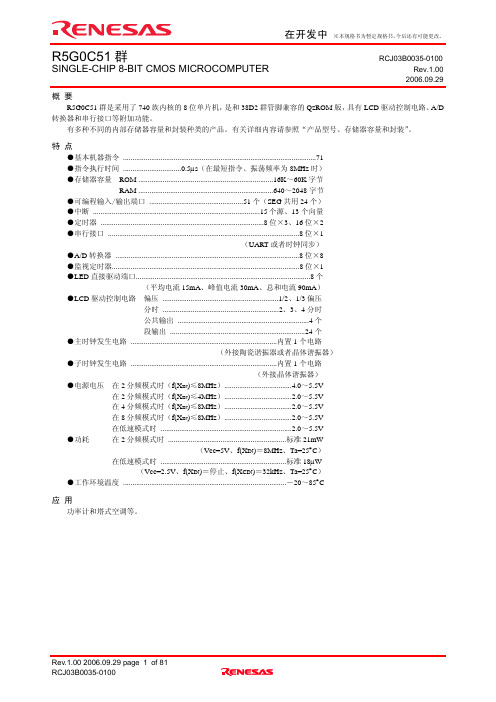 瑞萨R5G0C51X中文资料