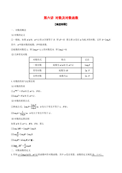 高考数学专题复习   对数及对数函数(原卷版+解析版)