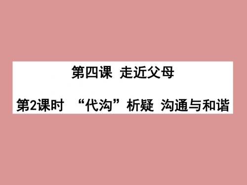 第二课时 代沟析疑