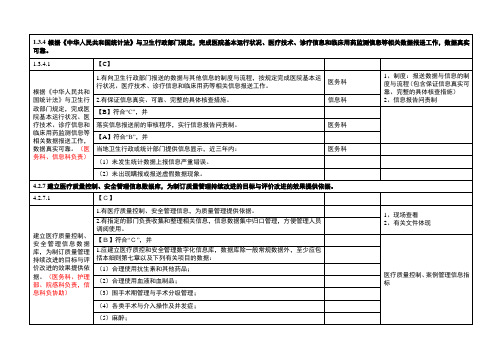 二甲标准实施细则分解-信息科