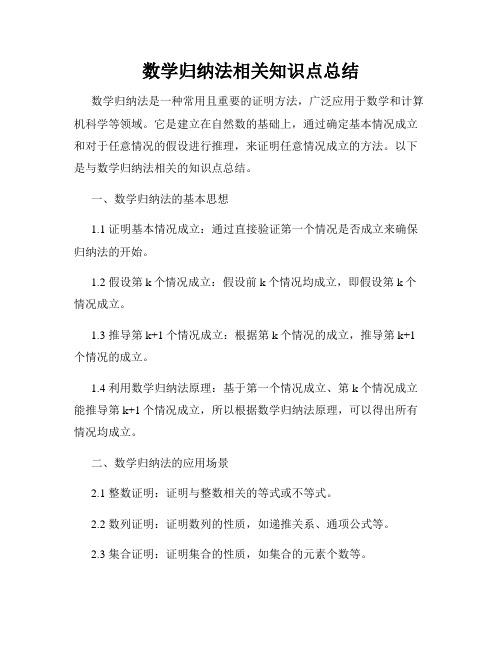 数学归纳法相关知识点总结