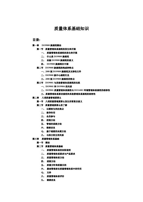 质量体系基础知识