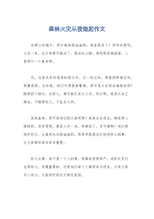 森林火灾从我做起作文