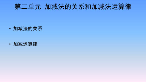 西师大版四年级上册数学第二单元 加减法的关系和加减法运算律 全册PPT