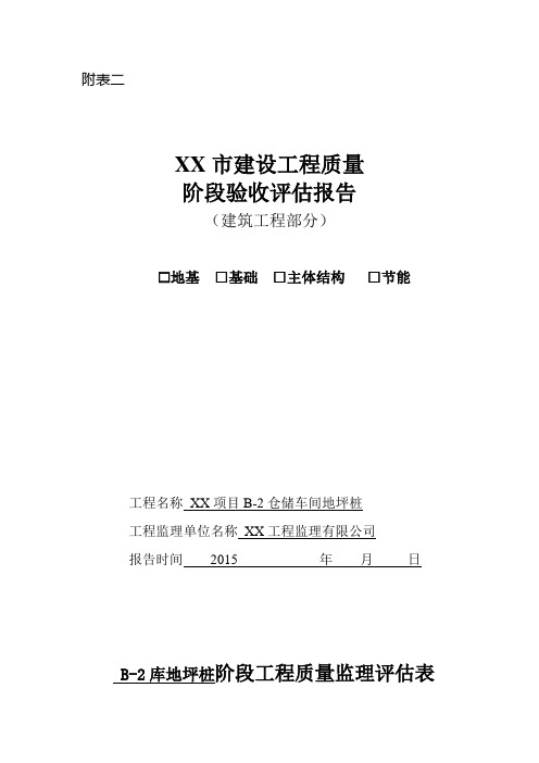 地坪桩阶段验收评估报告