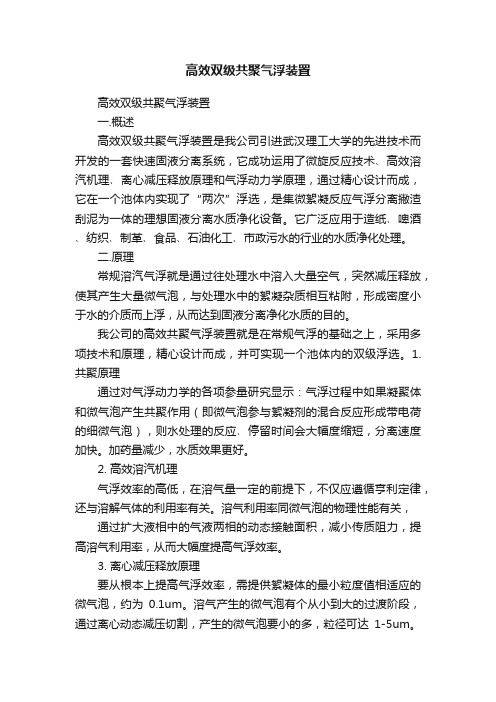 高效双级共聚气浮装置