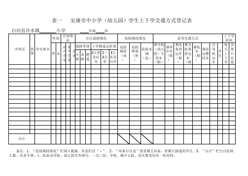 交通安全统计表样表