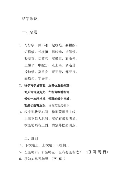 结字歌诀