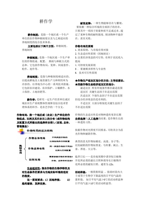 耕作学期末复习资料