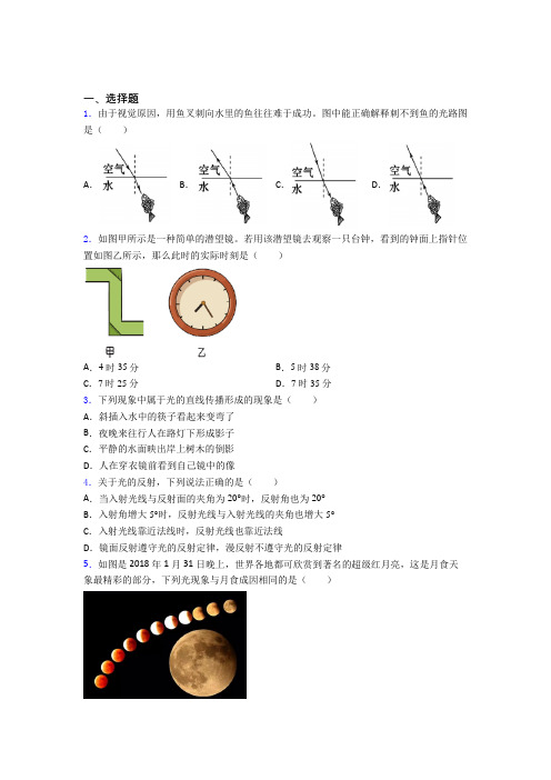 (压轴题)初中物理八年级上第五章《光现象》测试题(有答案解析)(1)