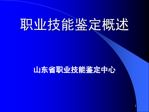 职业技能鉴定概述讲解