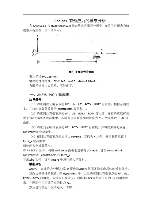 Radioss 有预应力的模态分析