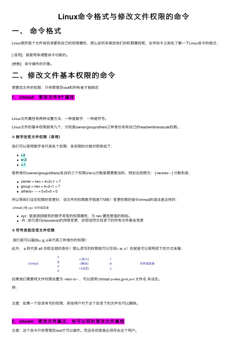 Linux命令格式与修改文件权限的命令