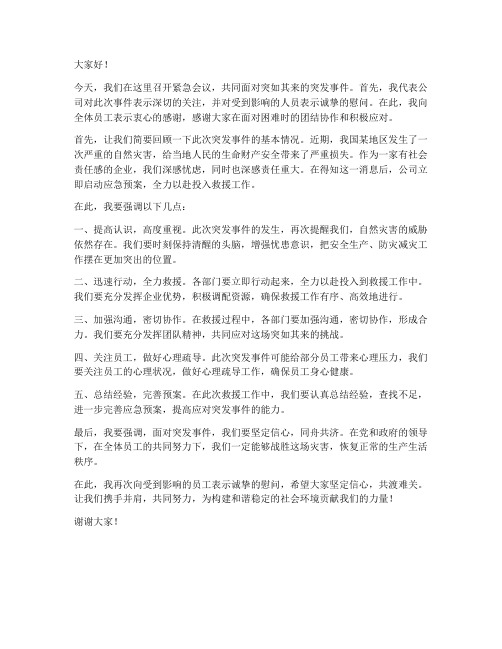 突发事件领导发言稿