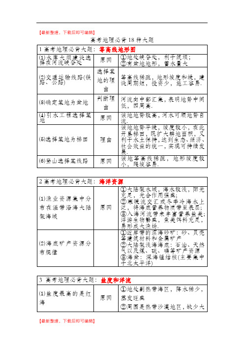 高考地理必背18种大题(完整资料).doc