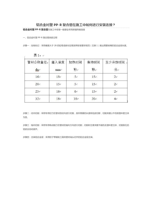 铝合金衬塑PP-R复合管如何进行安装连接？