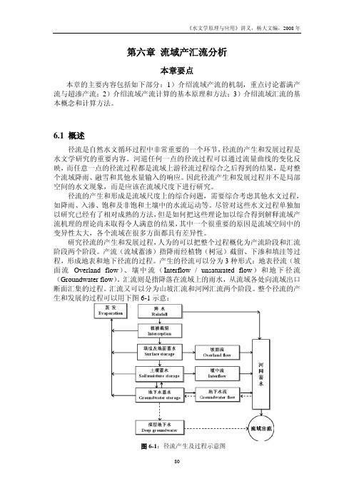 水文学原理与应用 第六章 流域产汇流分析