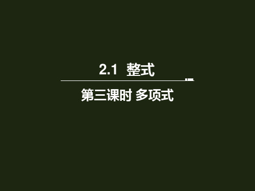 人教版七年级数学上册《整式》课件