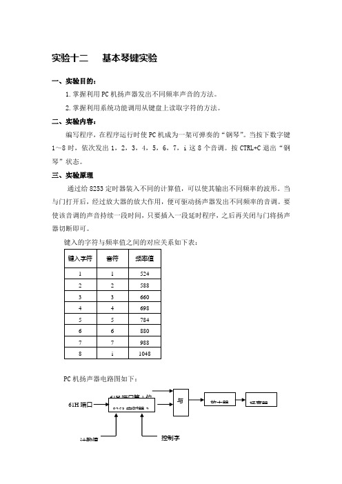 实验十二乐曲实验