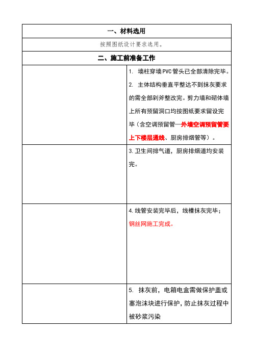 内墙抹灰工程安全技术交底